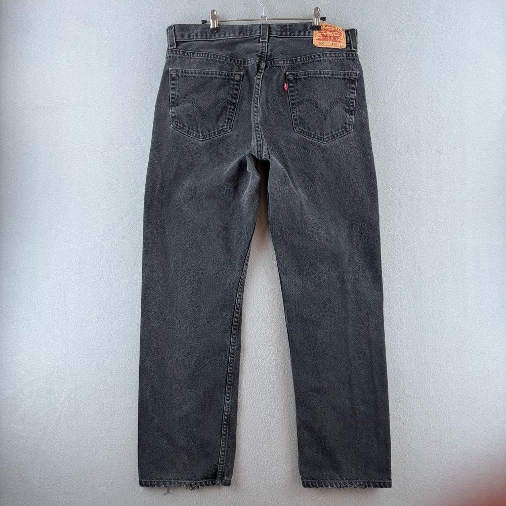 Levis Jeans Mens 36x34 (Fits 35x31) Black Denim 505 Straight Y2K 2008‎